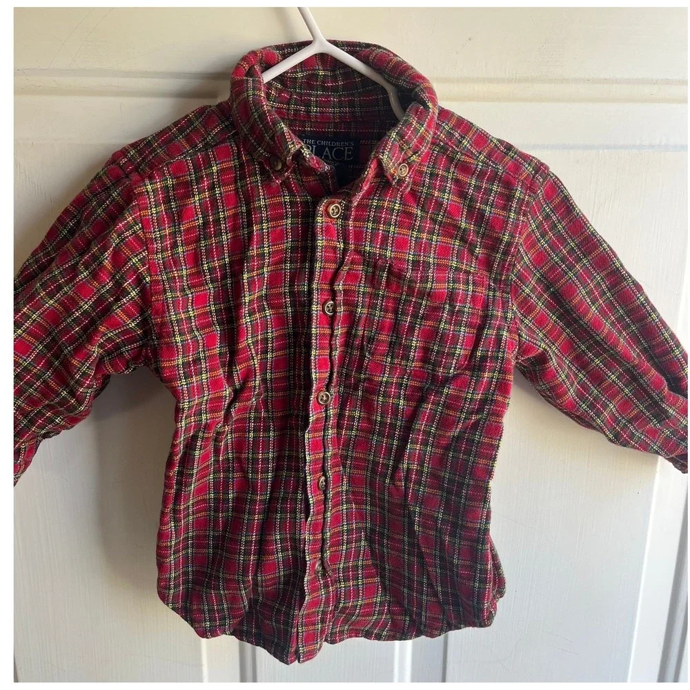 90's The Children's Place Baby Boys Corduroy Overalls and‎ Flannel Holiday Set - Picture 4 of 7